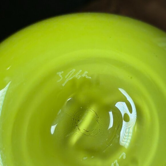 Vintage Yellow Glass Vase Hand-Blown Art Glass Sculpture Unique Home Gift - Picture 15 of 16